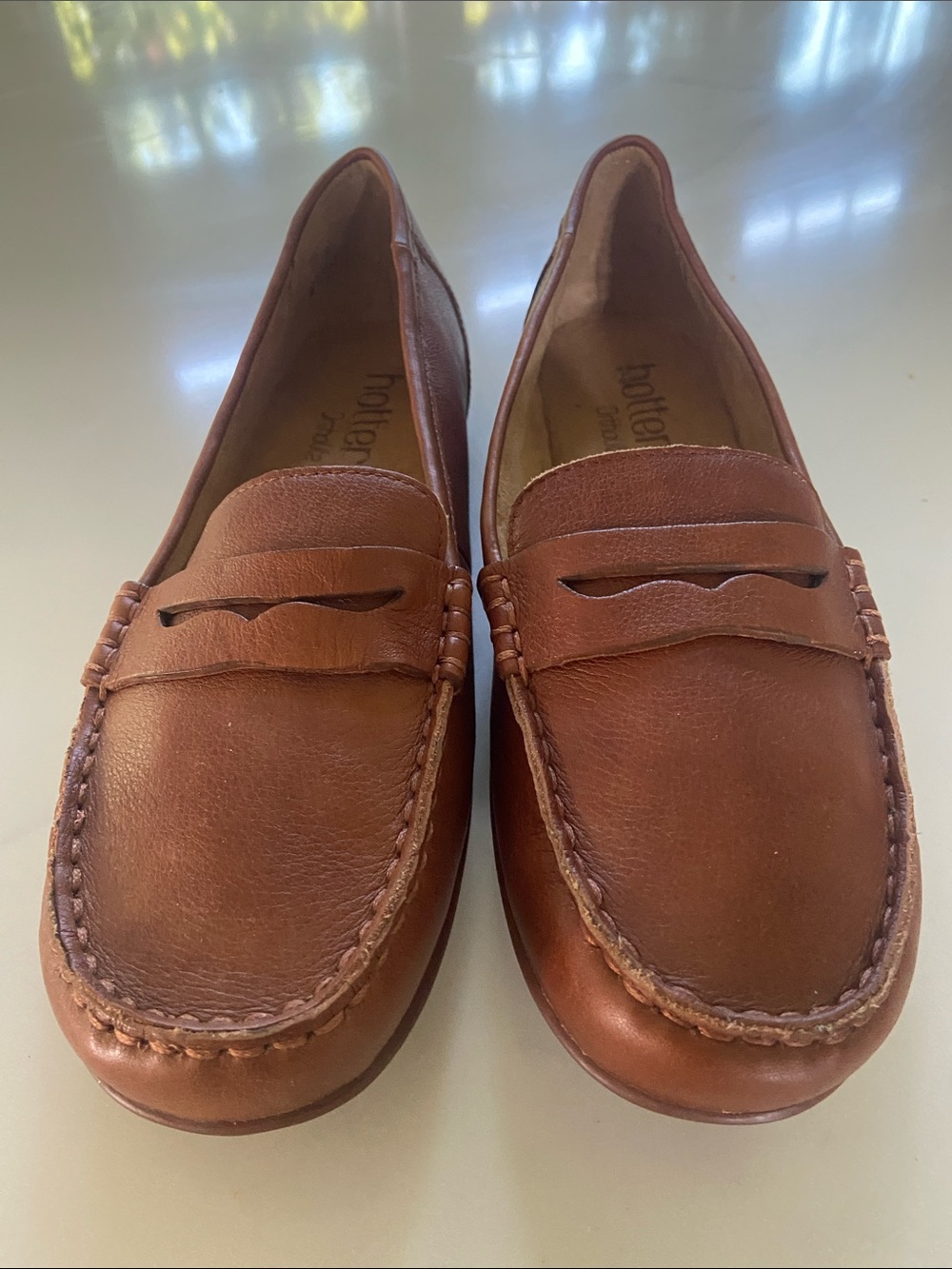 Hotter Tan Leather Penny Loafers for Women - Picture 2 of 16